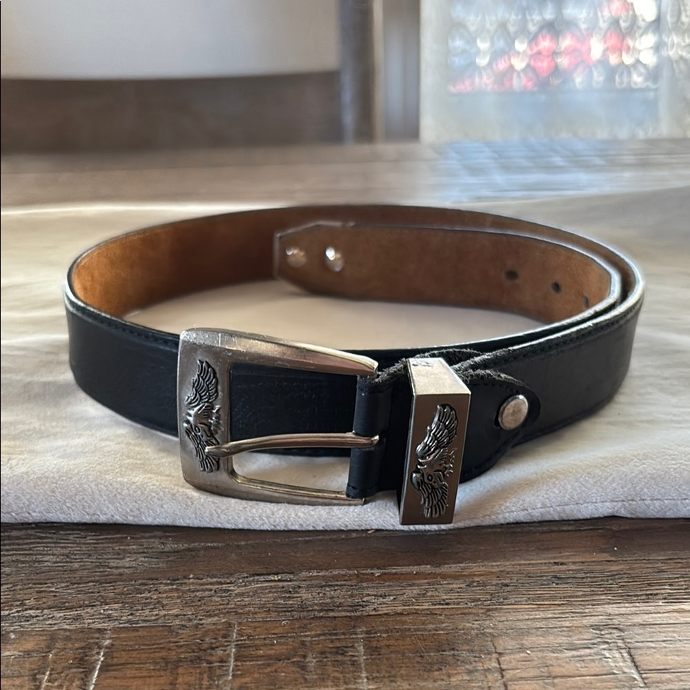 Vintage USA Genuine Leather Belt With Eagles